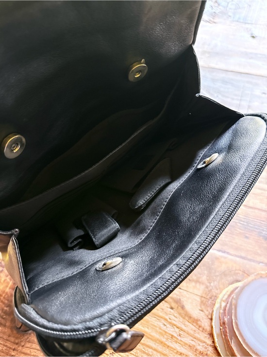Tignanello black leather back back bag purse main image 5